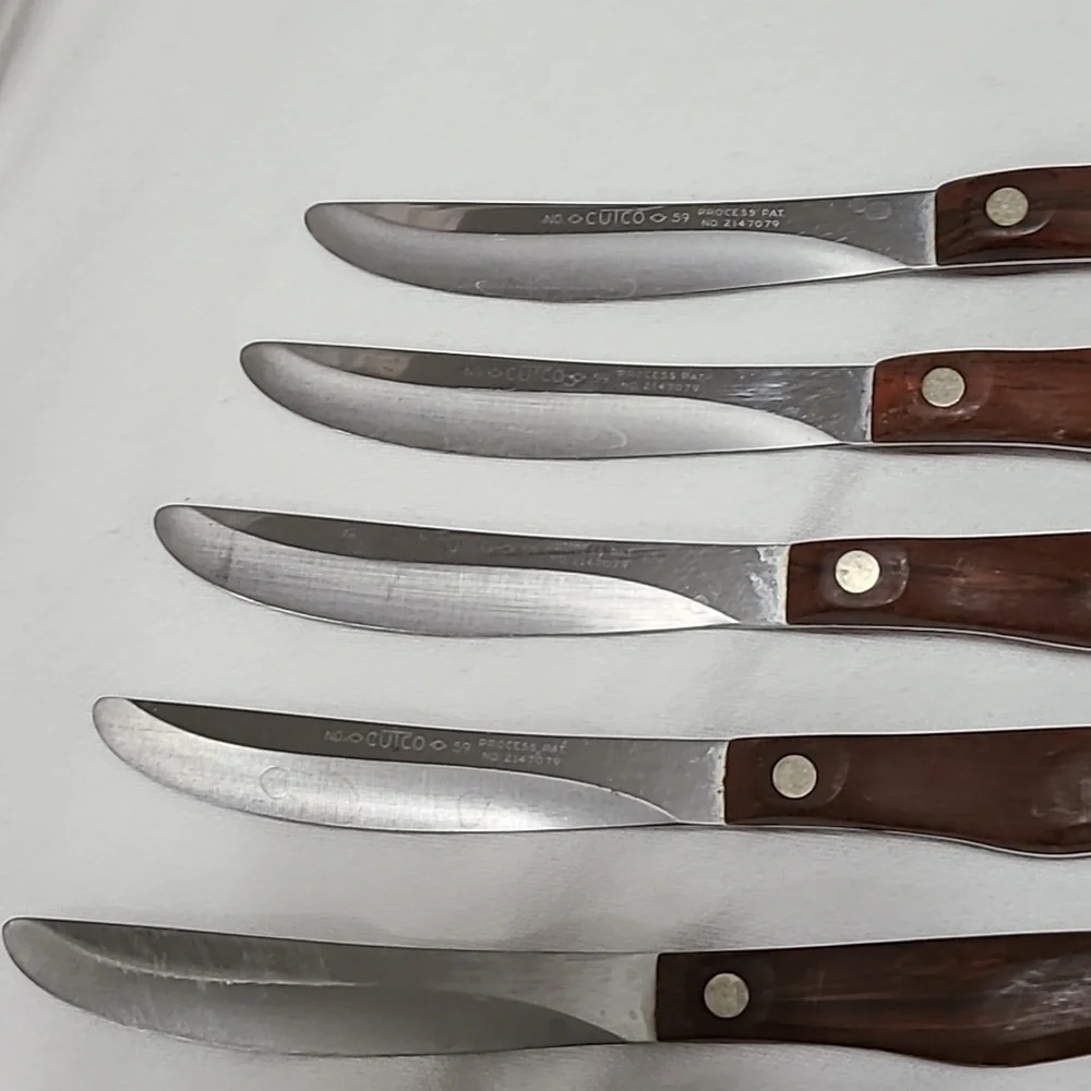 Cutco Vintage #59 Pat. No. 2147079, Set of 7 Smooth Blade Steak/table Knives - Picture 5 of 16